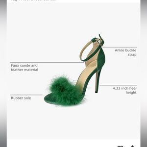 Chic Green Feathered Women's Heels